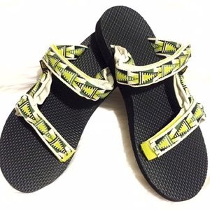 Teva Universal Atomic Green Mosaic Black Sandals